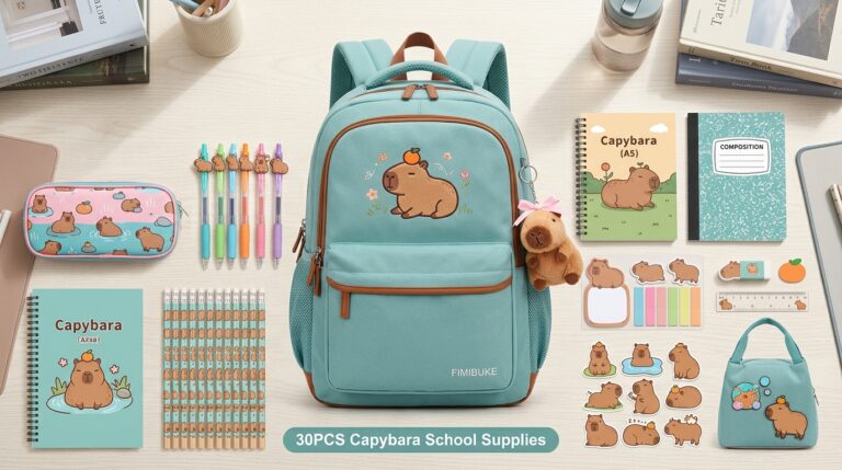 Fimibuke Capybara Backpack for School Girls, 30PCS Capybara School Supplies: A Comprehensive Guide