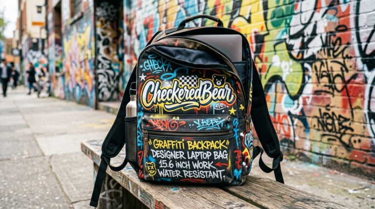 Graffiti Backpack, Designer Laptop Backpack for 15.6 Inch Work, Water Resistant Backpack Computer Bag, Checkered Bear: A Comprehensive Guide