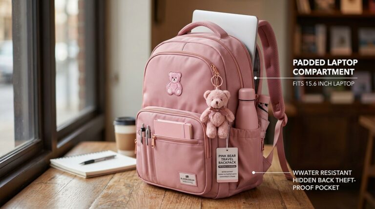 Pink Laptop Backpack for School Teens Girls, Water Resistant Travel Backpack for Women, Middle School Backpack for 15.6 Inch Laptop, Pink Bear: A Comprehensive Guide
